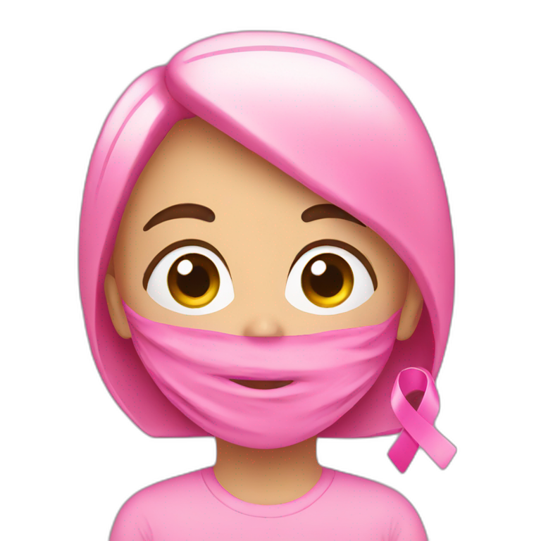 Pink  cancer awareness emoji