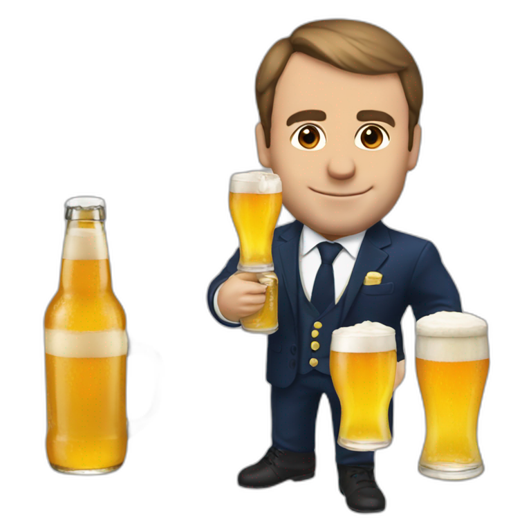 Macron-drink-beer emoji