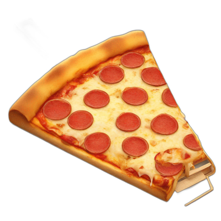 pizza slice in a mouse trap emoji