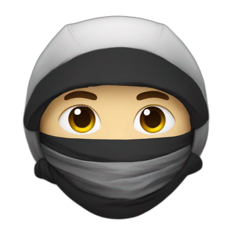 ninja with broken heart emoji eyes emoji
