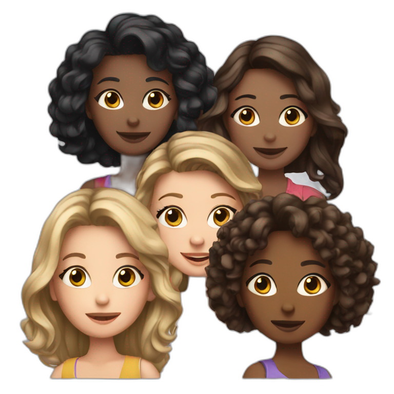 six girl friends  emoji
