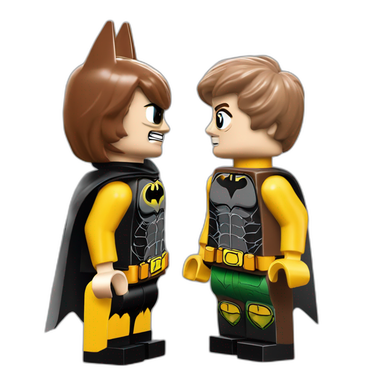 lego batman and robin kissing emoji