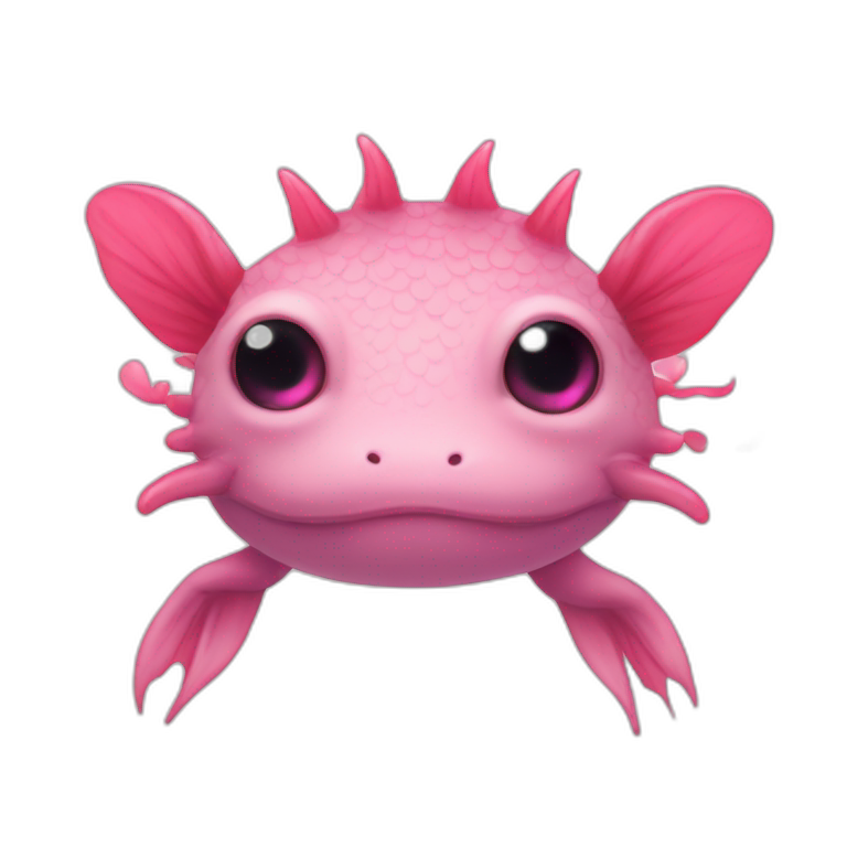 axolotl with hearts in its eyes emoji