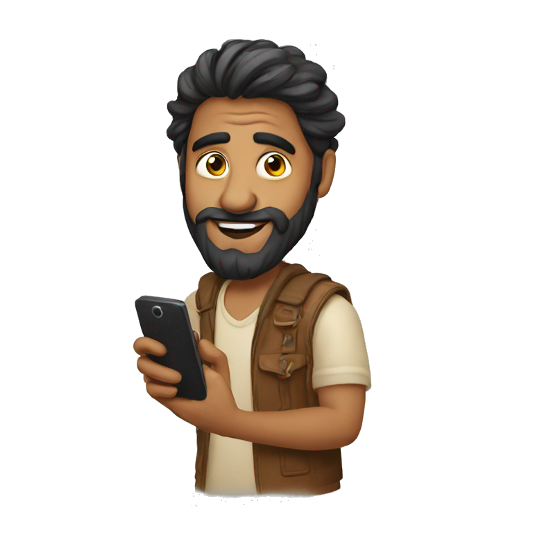 cool Indian guy with phone meme emoji