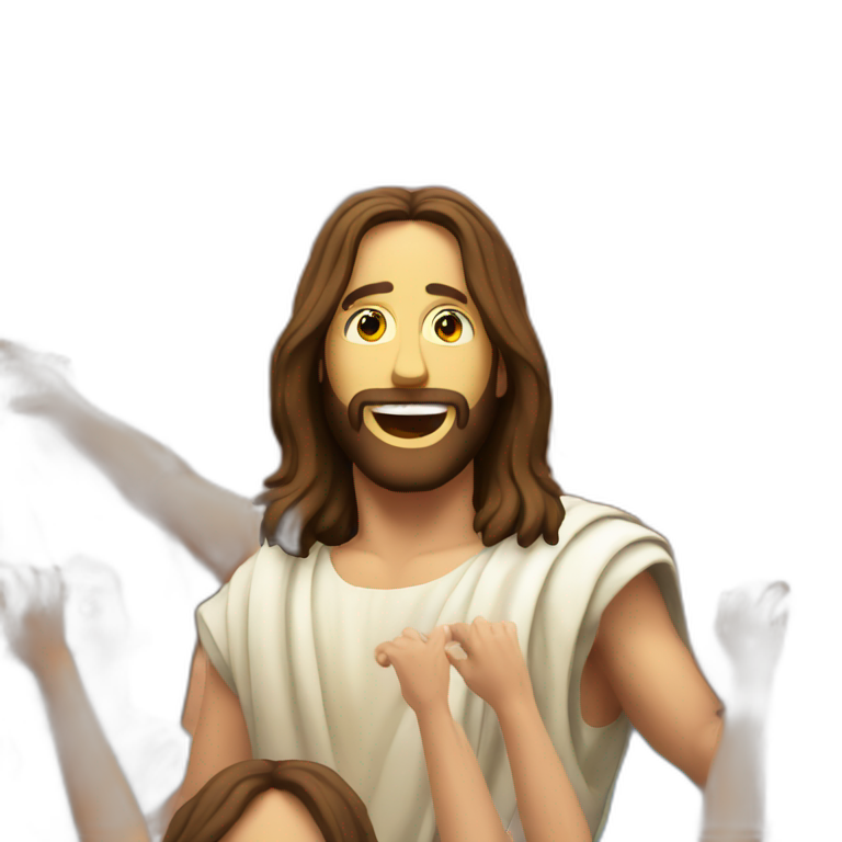 Jesus at a rave festival emoji