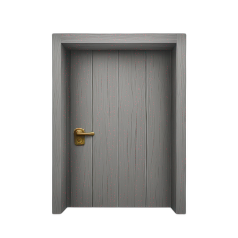 One gray wood open door perspective emoji