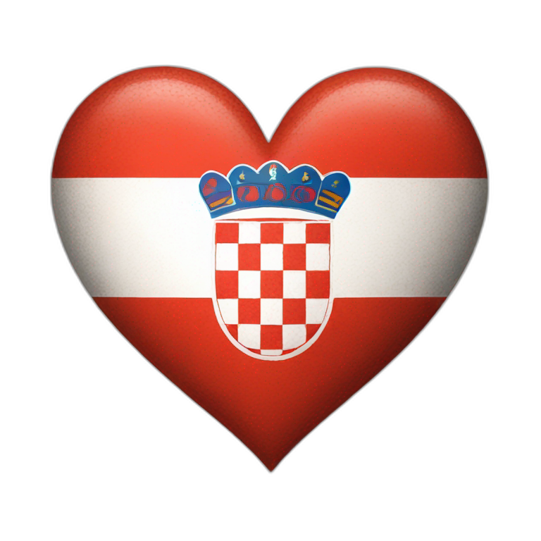 croatian flag with heart emoji