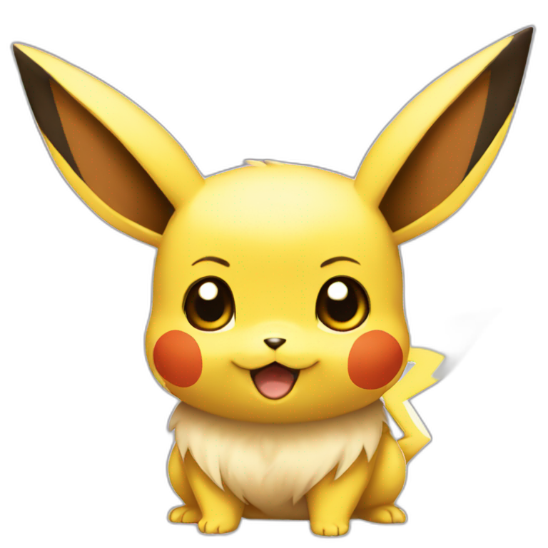 Pikachu looking like eevee emoji