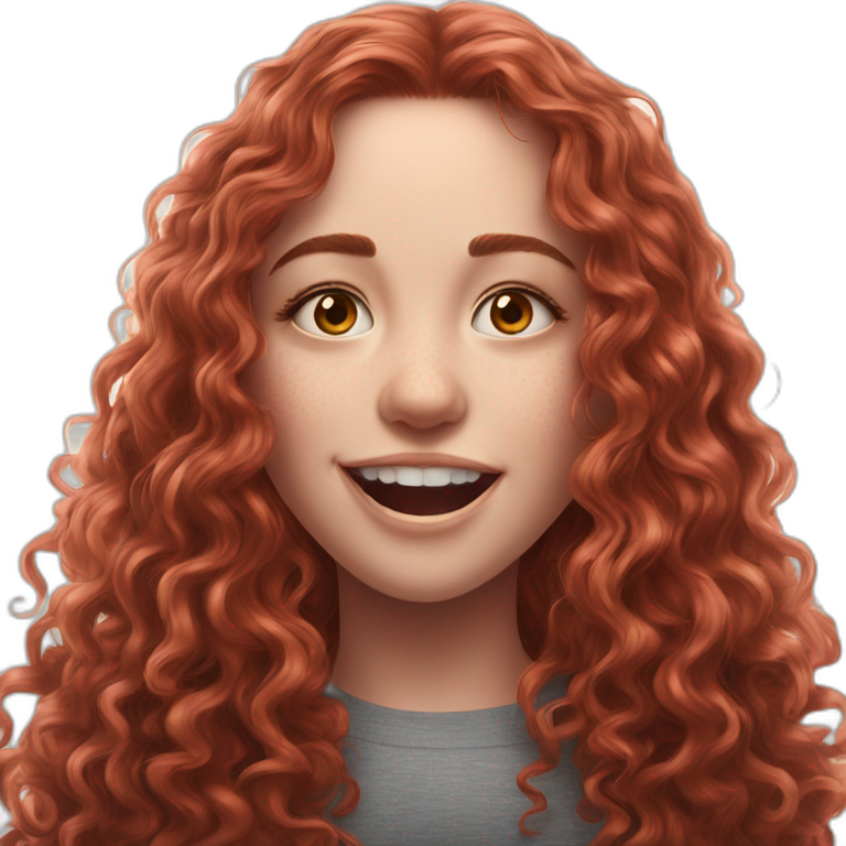 smiling red-haired girl portrait emoji