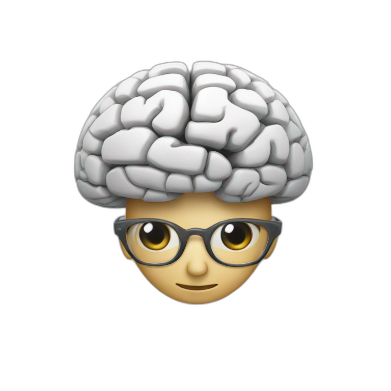 cerebro inteligente emoji