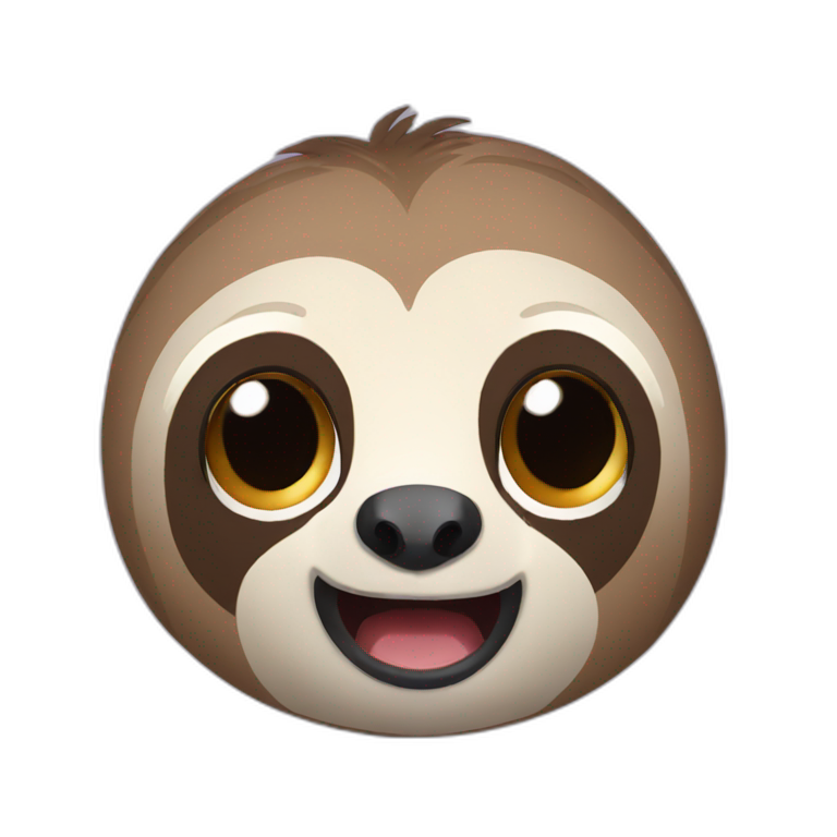 sloth with surprise face emoji