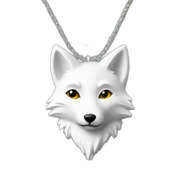 white fox necklace emoji
