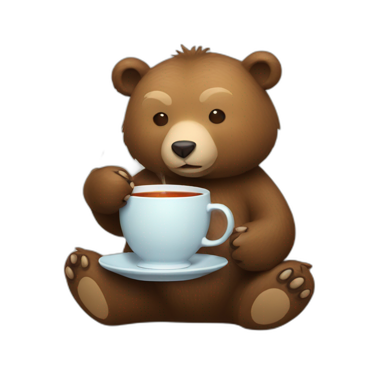 Bear drinking tea emoji