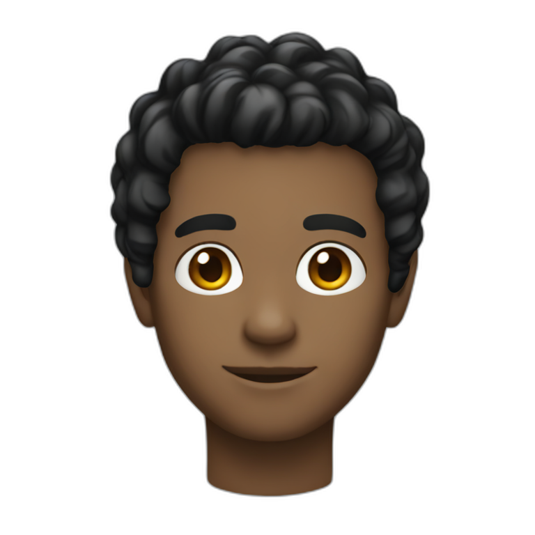 developer casual black hair emoji