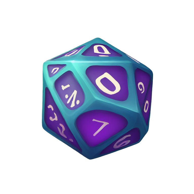 d20 dice fantasy with screen emoji