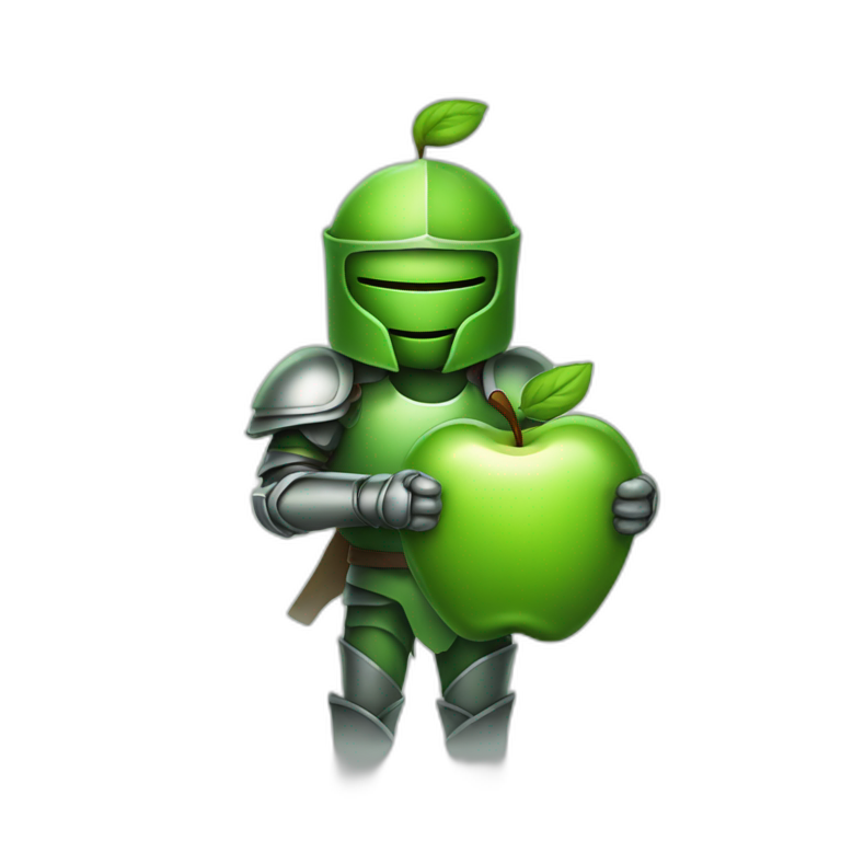 greeen apple knight? holding laptop emoji