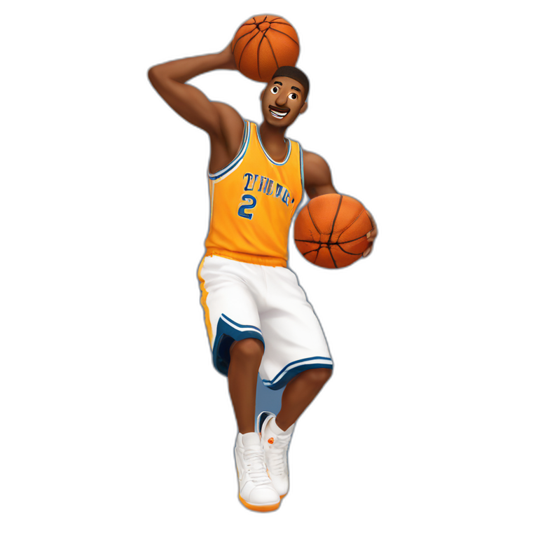 slam dunk with one basketball emoji