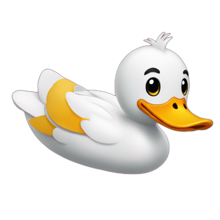 duck on rocket emoji