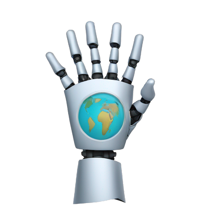 robot hands holding a map emoji