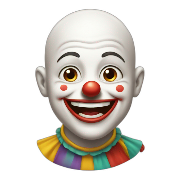 Happy bald clown emoji