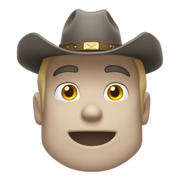 happy cowboy in yellow eyes. emoji