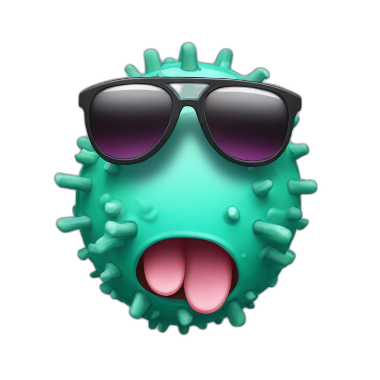 covid virus with sunglasses emoji