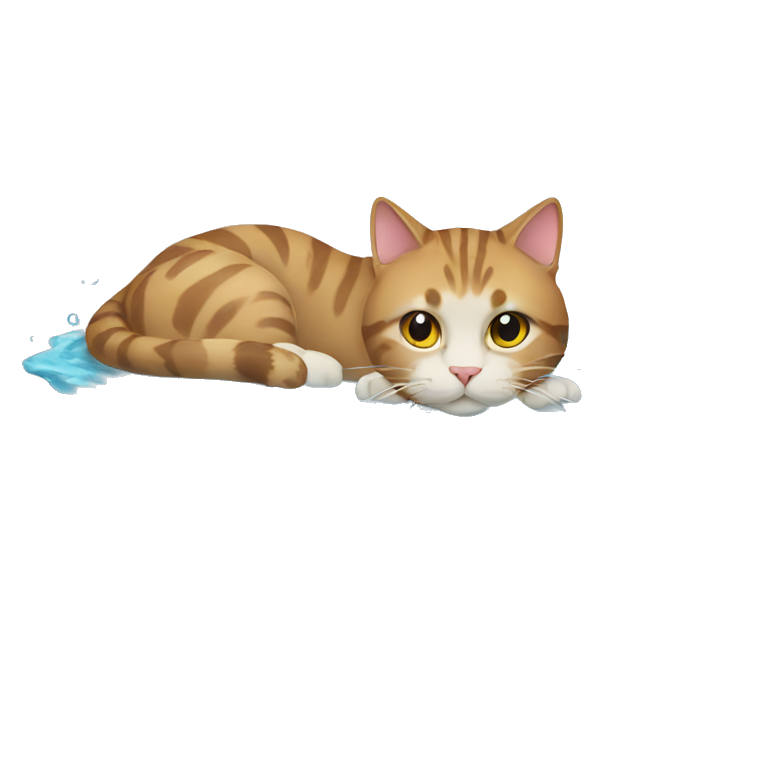 Cat on water emoji