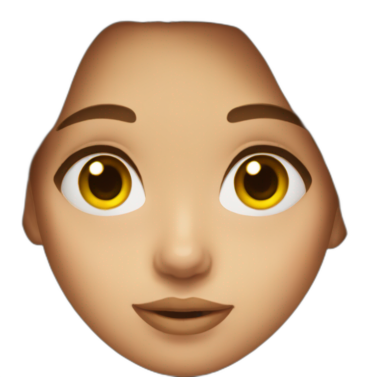 Girl with brown hair brown eyes and yellow skin emoji