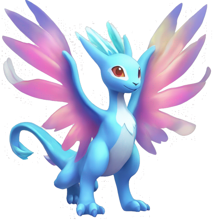 Celestial Godly Crystallic Colorful Vibrant Colors Flying Advanced Fakémon-Legendary-Pokémon-Creature Full Body emoji