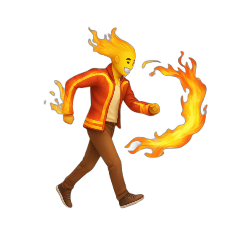 Man walking on fire emoji