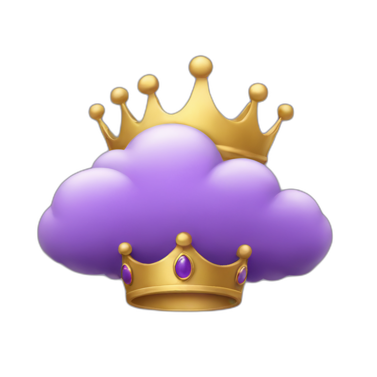 purple cloud with gold crown  emoji