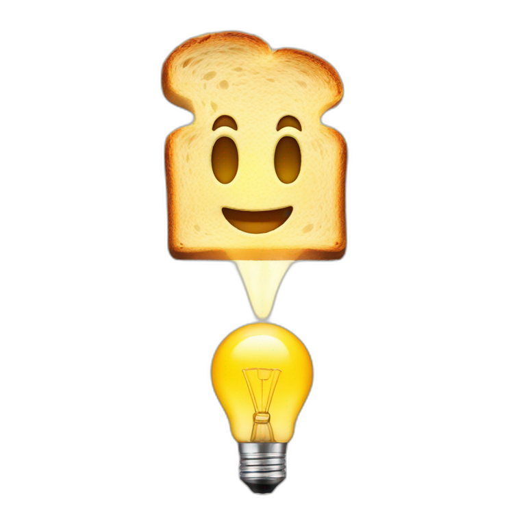 toast with a ligthbulb above his head emoji