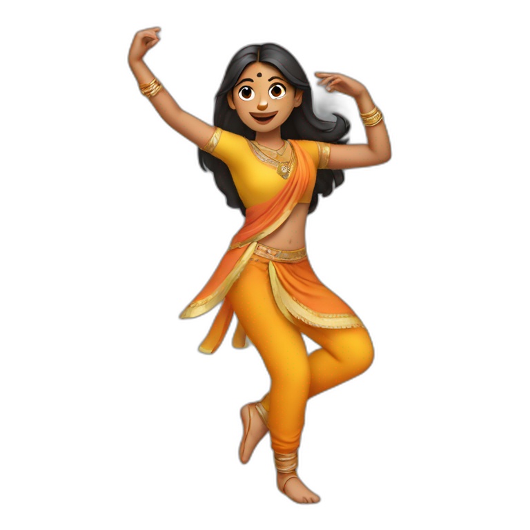 Indian girl dancing casual emoji