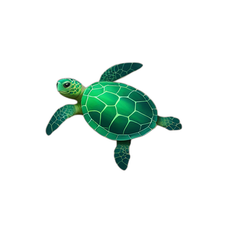 marine turtle on the sea emoji