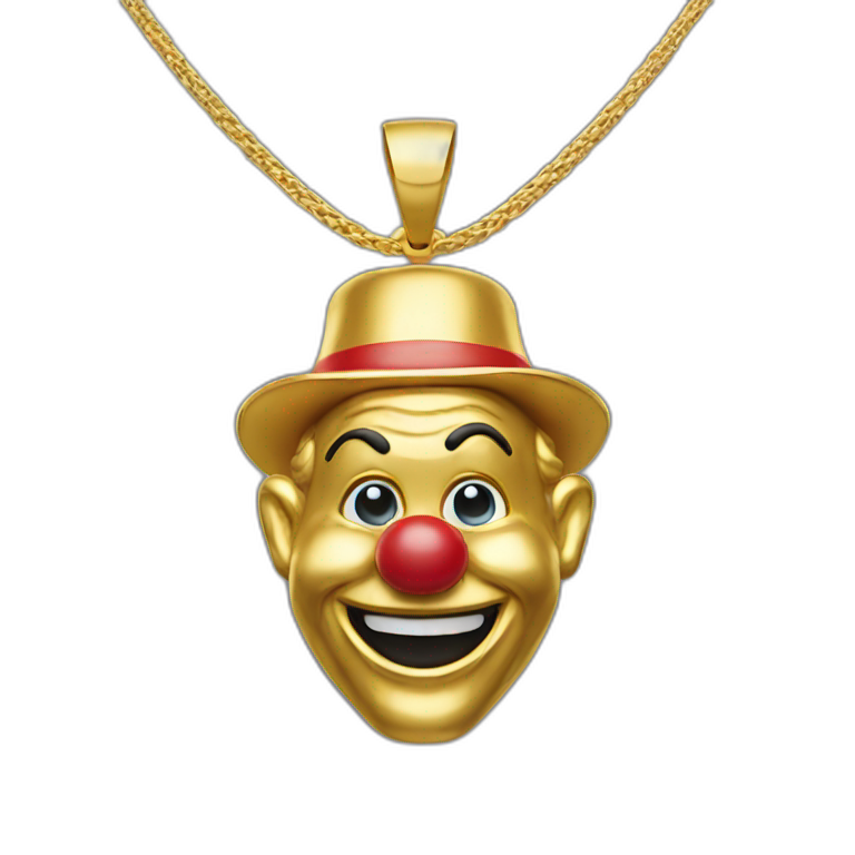 gold clown pendant emoji AI Emoji Generator