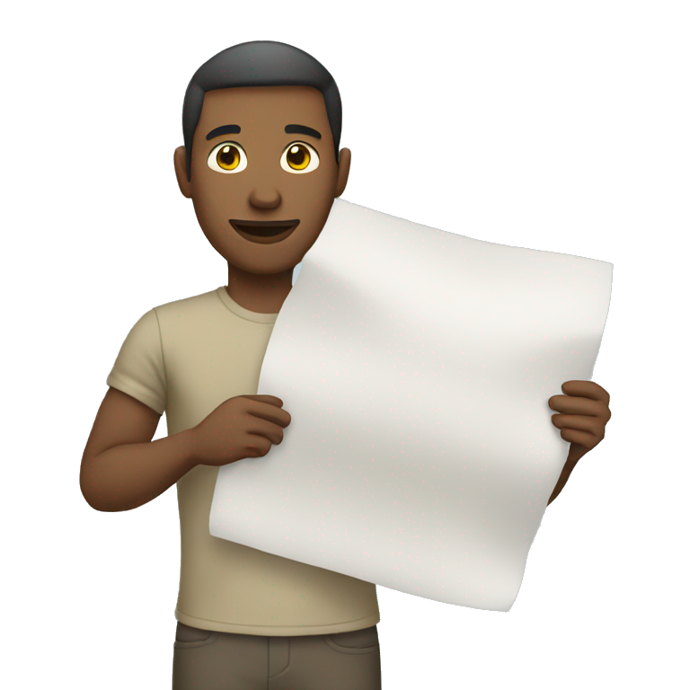 white man holding a sheet emoji