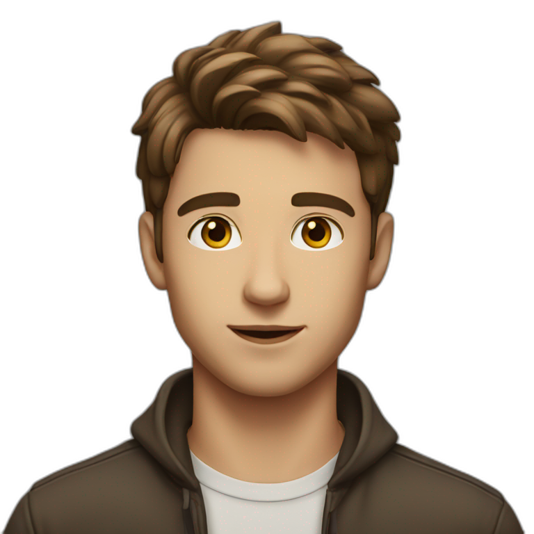 handsome brown haired young man emoji