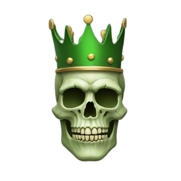 Skull green king emoji