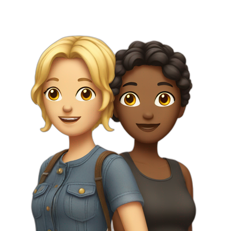 two lesbian friends emoji
