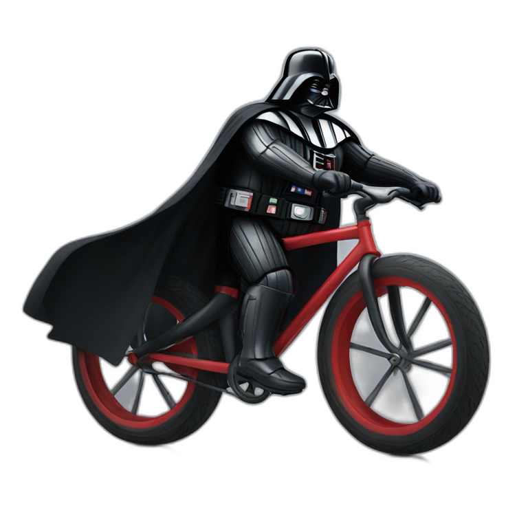 Fat Darth Vader on a bycicle emoji