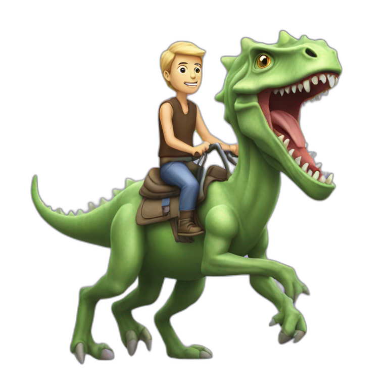 an alien riding a kentrosaurus emoji