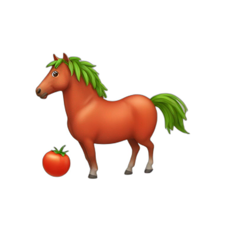 a horse that is a tomato emoji