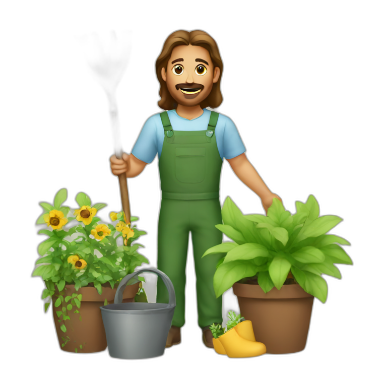 Gardening on jesus emoji