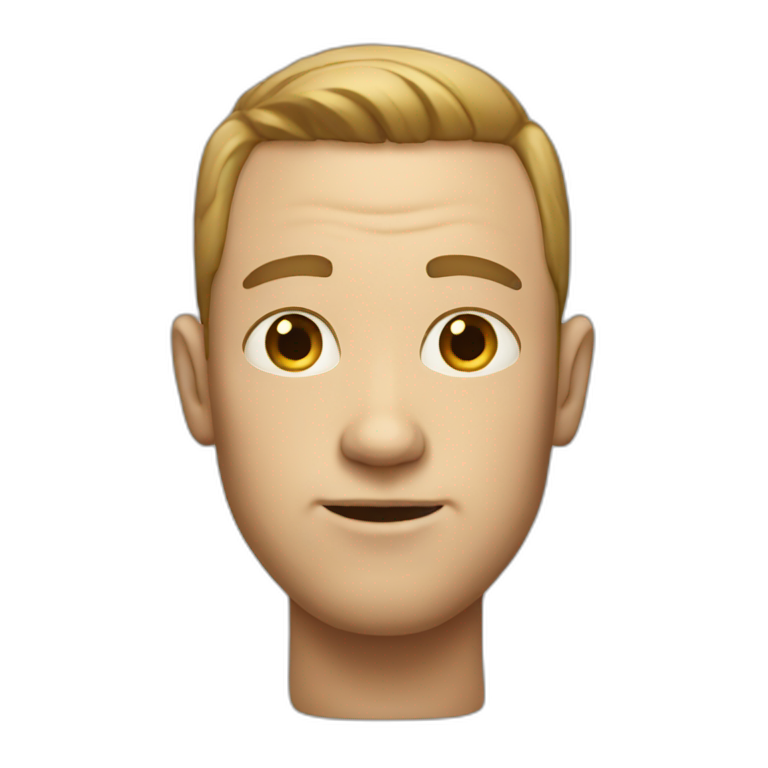 White guy with big head  emoji