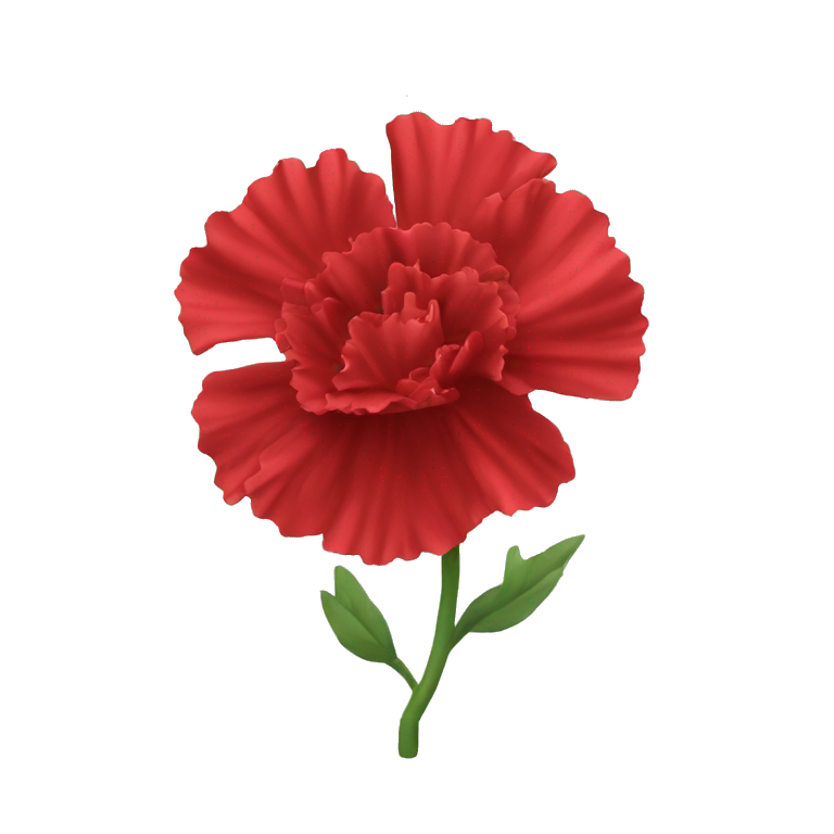 Red Carnation flower minimalistic emoji emoji