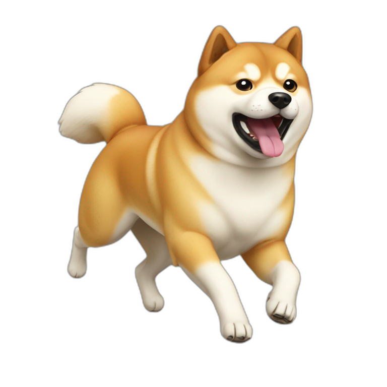 running fat Shiba dog emoji