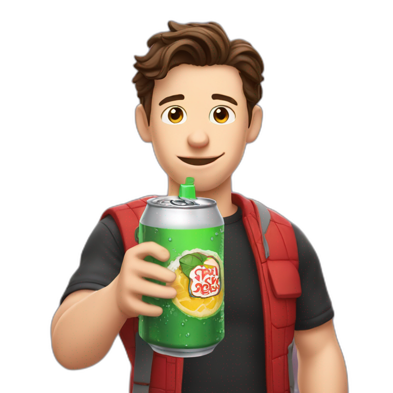 Tom Holland drinking soda emoji