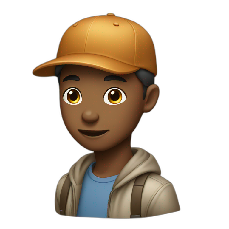 boy with caramel cap emoji