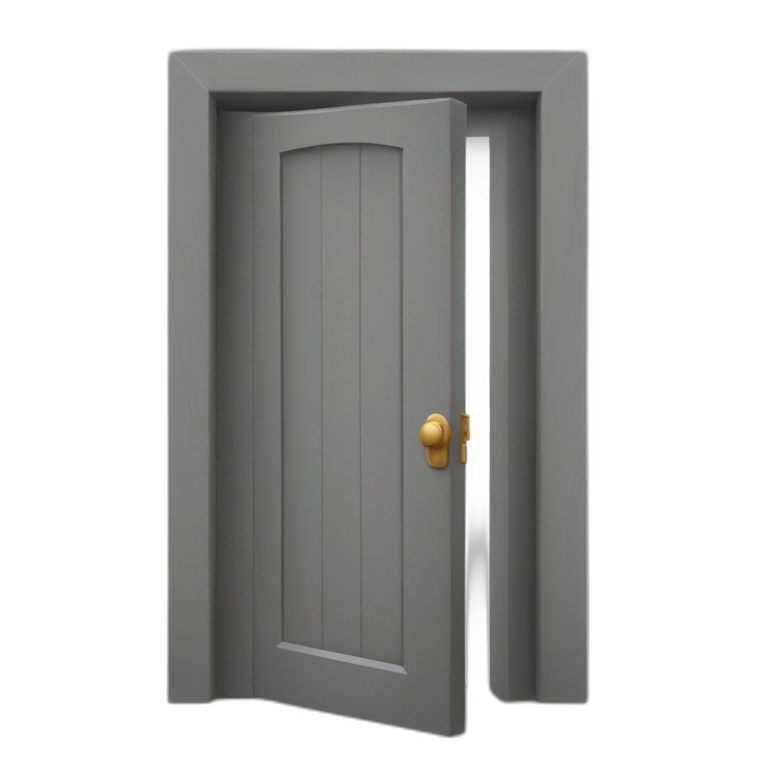 open door wood color gray style perpective emoji