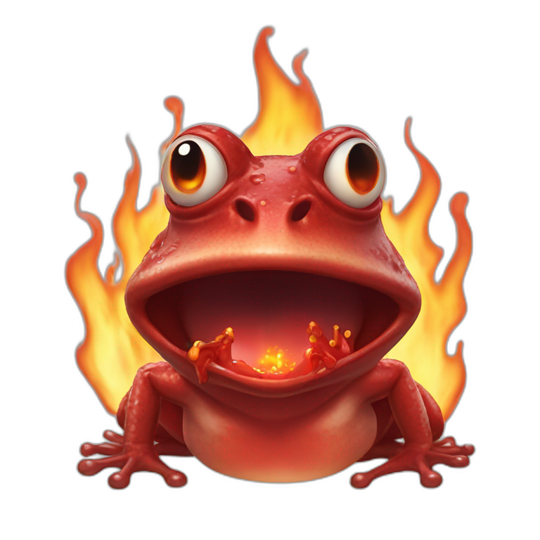 bloody frog spitting fire emoji